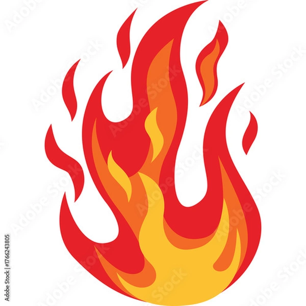 Fototapeta Energetic Red Orange and Yellow Flames Dancing With A Transparent Background Creating A Fiery Abstract Visual