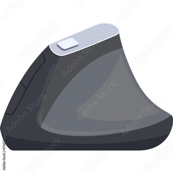 Fototapeta Ergonomic Computer Mouse With Gray And White Accents Against A Transparent Background Showing A Smooth Curved Design Ideal For Office Work And Digital Use