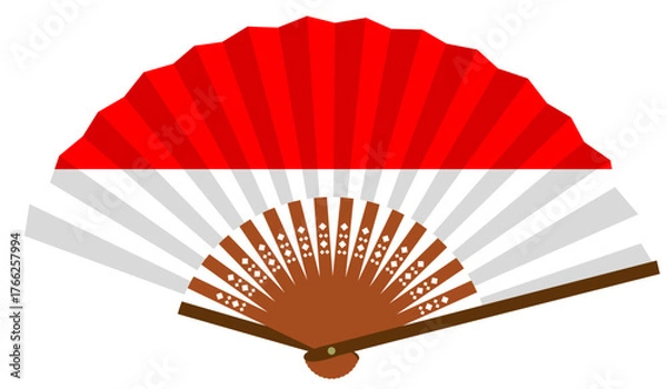 Obraz 南ヨーロッパ　モナコ　東南アジア　インドネシア　国旗　扇子　和風