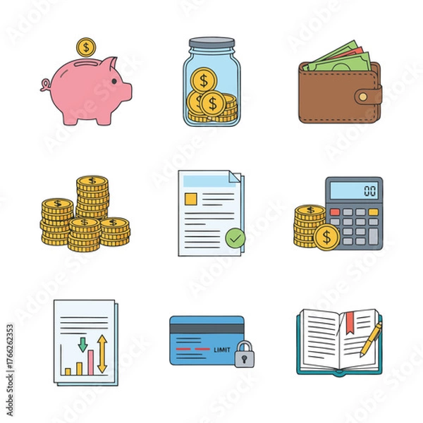 Obraz Smart Budgeting Icons for Personal Finance Apps