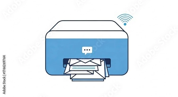 Obraz Effortlessly print documents wirelessly and send messages with this modern, connected printer delivering efficiency and convenience for your home or office needs.
