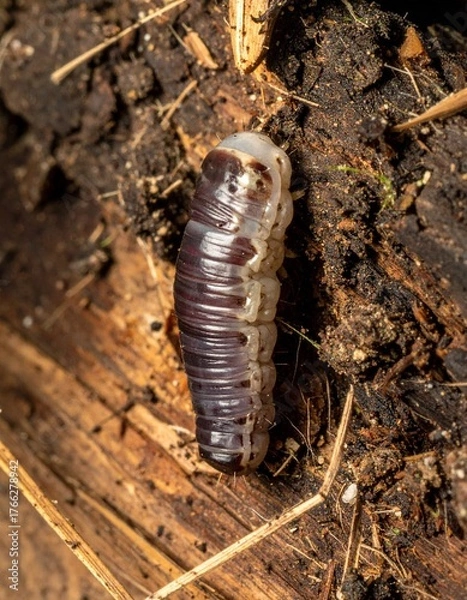 Fototapeta Cute caterpillars crawl playfully with colorful bodies, soft textures, and charming movements in nature.