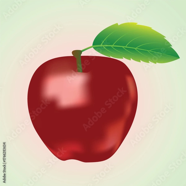 Obraz Apple fruit realistic vector illustration