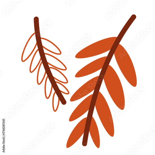 Obraz Leaves Branch Cartoon