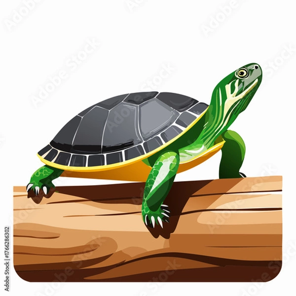 Fototapeta Turtle on a Log