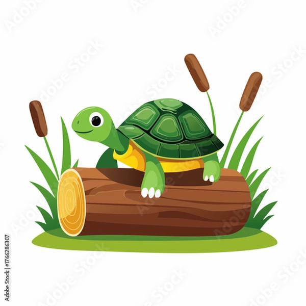 Fototapeta Turtle on a Log