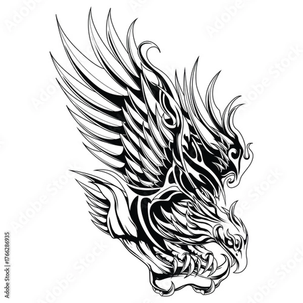Obraz illustration garuda gold with flag