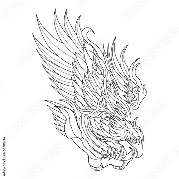 Obraz illustration garuda gold with flag