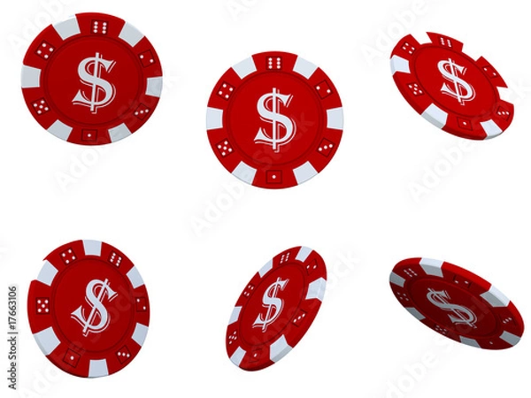 Obraz Isolated poker chips 3D