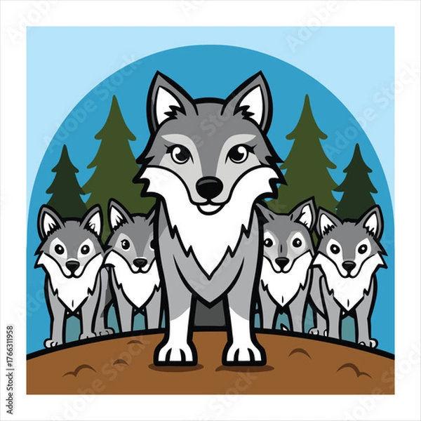 Fototapeta walf vector art