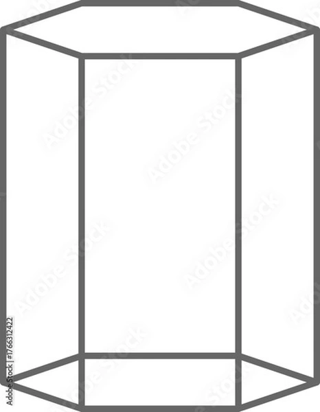 Obraz 도형-입체-육각형-육각기둥-입체도형-선-라인-비어있는