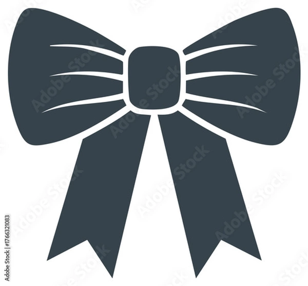 Obraz Elegant Navy Bow Graphic Festive Decoration Stylish Ribbon Design Celebration Decorative Elements Simple Knot Gift Giving