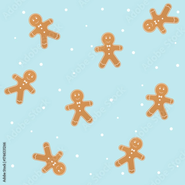 Obraz christmas pattern with gigerbread man