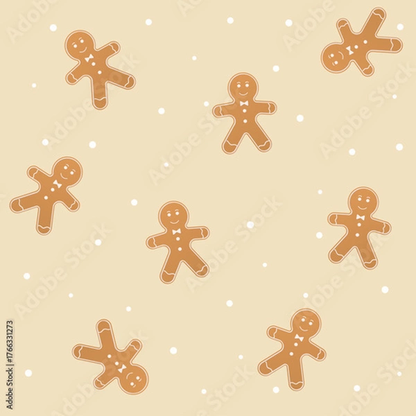 Obraz christmas pattern with gigerbread man