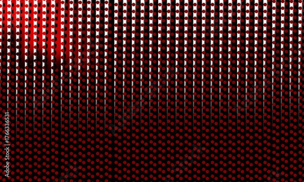 Fototapeta Red and Black Digital Grid Cascade
