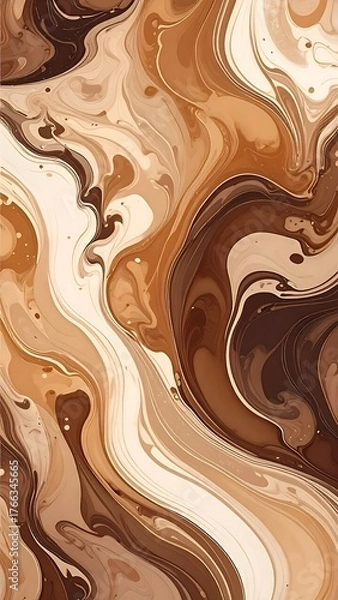 Obraz Abstract, swirly art with shades of brown and beige