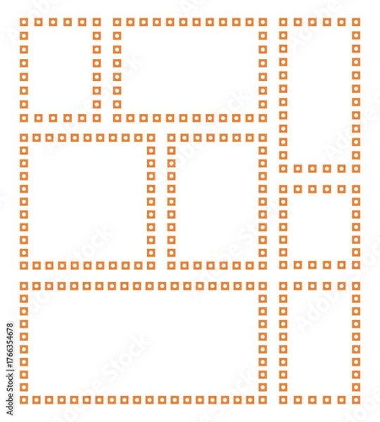 Fototapeta Picture Frame Vector Art - Set of square frames vector. Photo collage template vector illustration. photo frame for interior wall design.