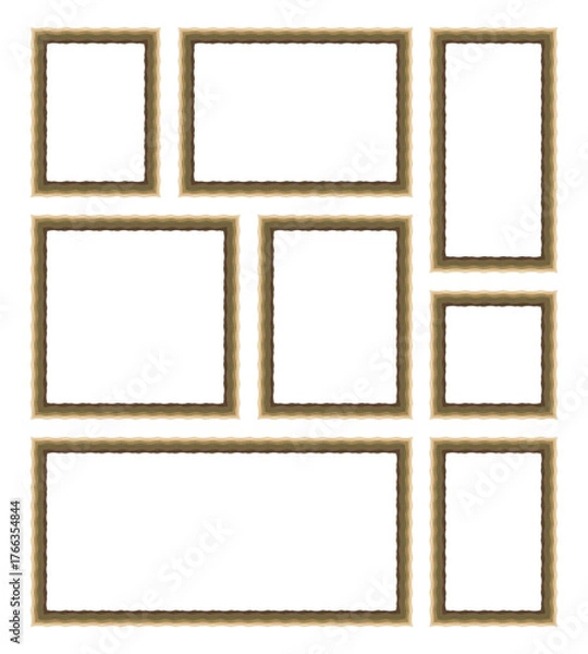 Fototapeta Wooden photo frame vector illustration square frame wood. vector photo frame for interior wall design. 