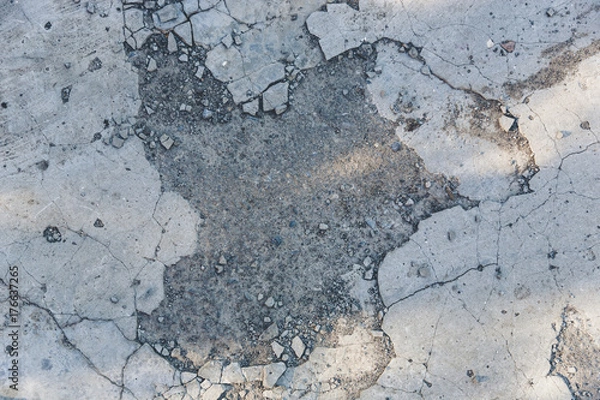 Obraz Cracked concrete texture closeup background.
