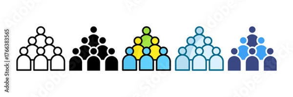 Fototapeta Team Collaboration Icon Set Multiple Style Collection