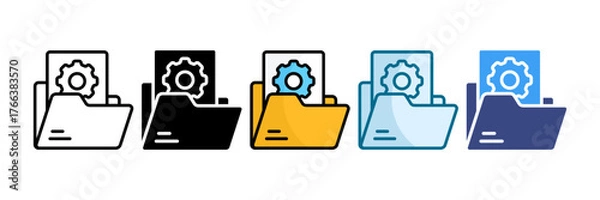 Fototapeta Project Files Icon Set Multiple Style Collection