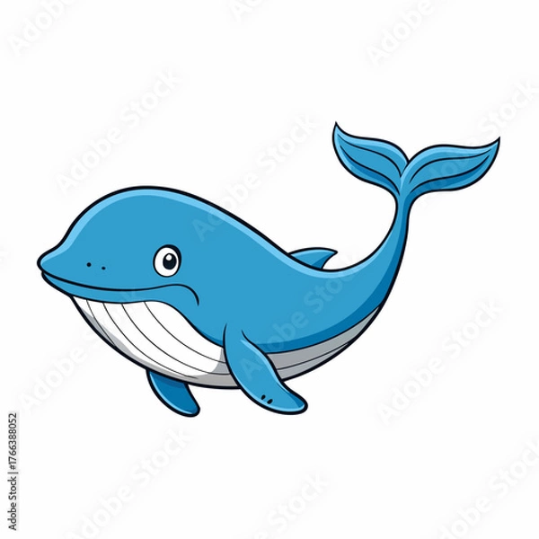 Obraz vector illustration of cartoon shark