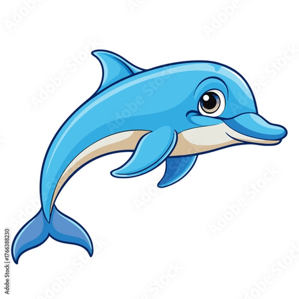 Obraz dolphin isolated on white background