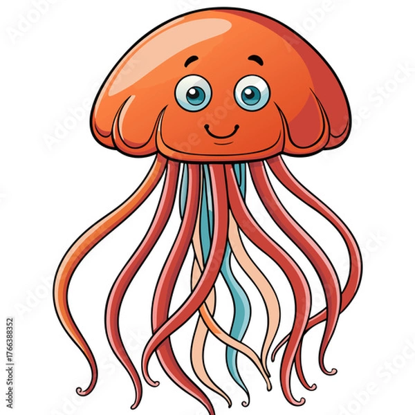 Obraz funny cartoon jellyfish