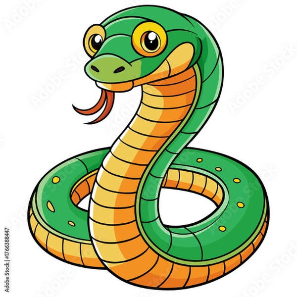 Obraz vector illustration of a cartoon snake