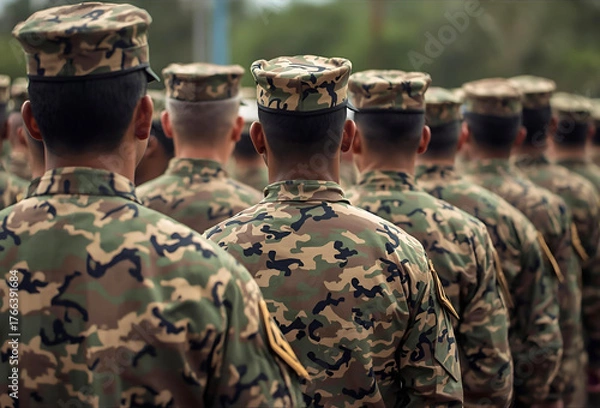 Obraz 整列する若い軍人たち