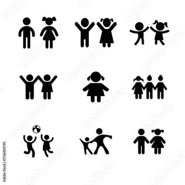 Fototapeta Children icon set