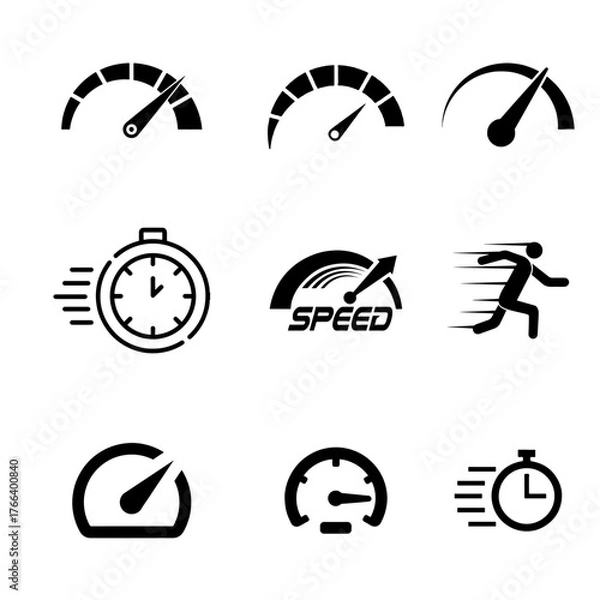 Fototapeta Speed  icon set