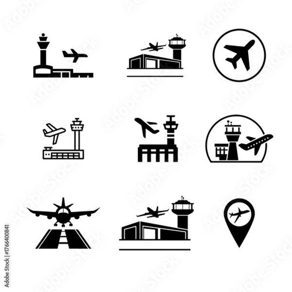 Fototapeta Airport icon set