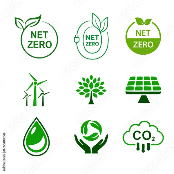 Fototapeta Net zero icon set