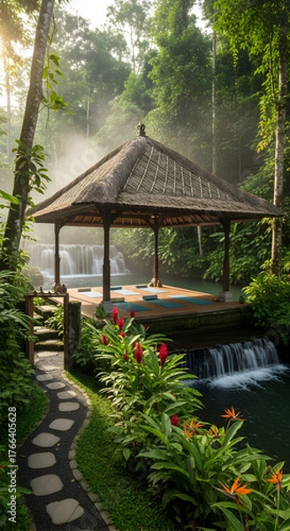 Obraz gazebo in the garden