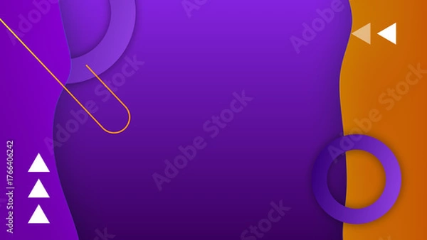 Fototapeta Dynamic Abstract Background with Purple and Orange Geometric Shapes