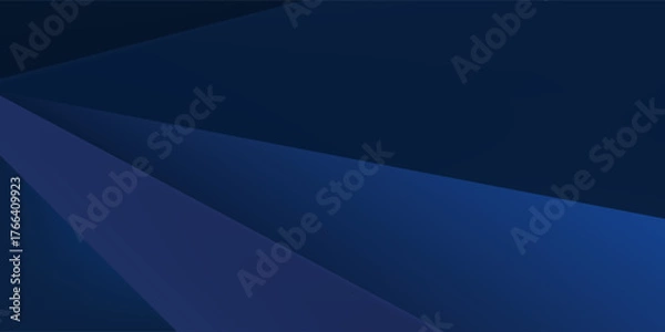 Fototapeta Modern dark blue paper background with dark 3d layered line triangle texture in elegant website or textured paper design