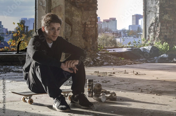 Obraz Skateting w fabryce