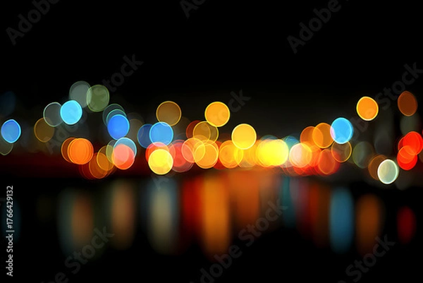 Fototapeta Colorful Night Bokeh Lights Abstract Background