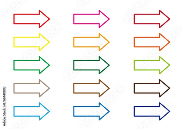 Obraz カラフルな矢印セット