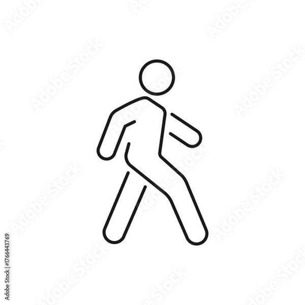 Obraz Walking man, pedestrian simple thin line icon vector illustration