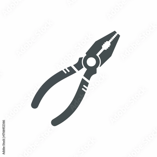 Obraz Pliers tool icon isolated on a white background construction equipment.