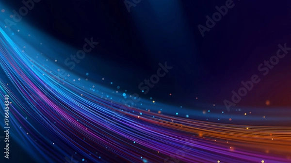 Fototapeta Stunning digital lines flow, creating vibrant, modern technology background for future innovation concepts
