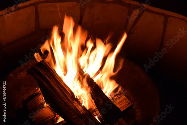 Fototapeta 冬の夜の焚き火