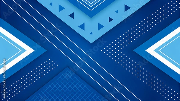 Obraz Modern blue geometric abstract background with diagonal lines and digital pattern
