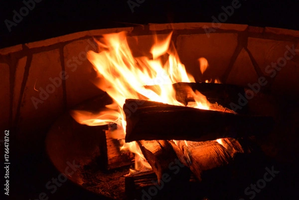 Fototapeta キャンプの焚き火