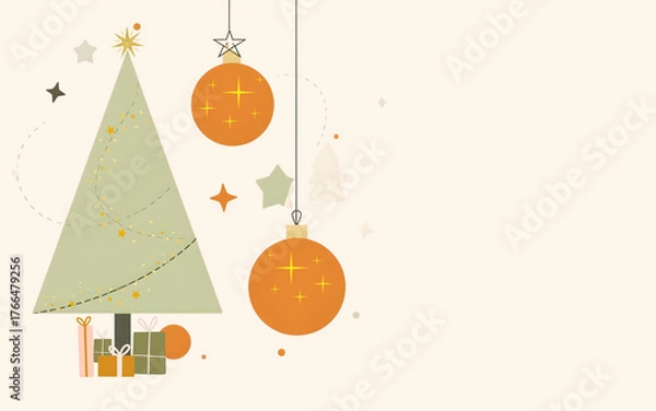 Obraz Abstract Christmas Tree - perfect for greeting card