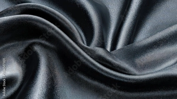 Obraz Abstract Black Fabric Swirls With White Dotted Details and Glitter Texture