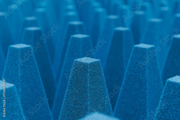 Fototapeta Gros plan sur un revêtement en mousse de polyuréthane dans une chambre semi-anéchoïque