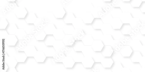 Fototapeta White paper texture abstract grid tile seamless hexagon wall creative metal business wallpaper texture background.	
